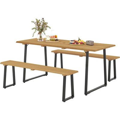 Outsunny - 3-osainen - Teräs & Mänty - Garden furniture set Outsunny - 3-osainen - Teräs & Mänty - Garden furniture set
