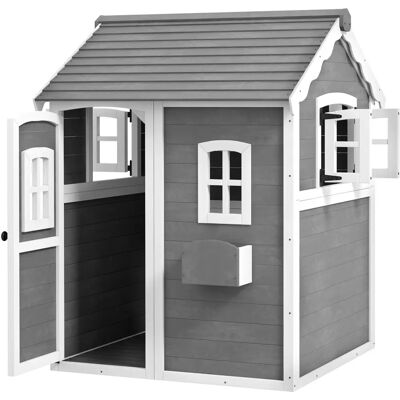Outsunny Holzspielhaus für Kinder 3-8 - Spielhaus Outsunny Holzspielhaus für Kinder 3-8 - Spielhaus