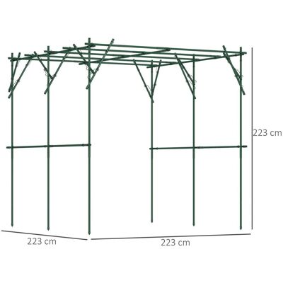 Treillis de Jardin Outsunny - 223x223x223 cm Support en Acier Inoxydable Vert pour Plantes Grimpantes - Publicité Treillis de Jardin Outsunny - 223x223x223 cm Support en Acier Inoxydable Vert pour Plantes Grimpantes - Publicité