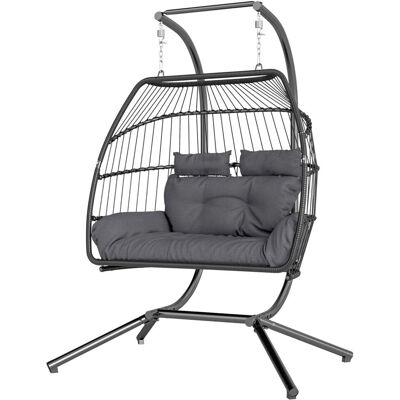 Outsunny - Rattan-Hängesessel - 2-Personen - Faltbar - Hängesessel Outsunny - Rattan-Hängesessel - 2-Personen - Faltbar - Hängesessel