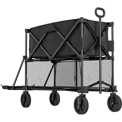 Outsunny - Doppeldecker-Klappbollerwagen - 200 kg - All-Terrain wheels - Gartenwagen Outsunny - Doppeldecker-Klappbollerwagen - 200 kg - All-Terrain wheels - Gartenwagen