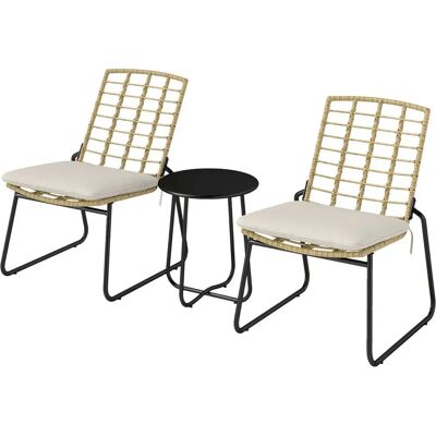 Outsunny Gartenmöbel-Set - 3-teiliges Rattan-Set für 2 Outsunny Gartenmöbel-Set - 3-teiliges Rattan-Set für 2