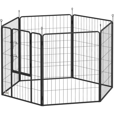 PawHut - Welpenauslauf 100 cm Hoch - 6-Paneele - Stahl - Dog Pen PawHut - Welpenauslauf 100 cm Hoch - 6-Paneele - Stahl - Dog Pen