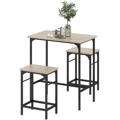 HOMCOM - Bartisch Set - Luonnollisen puun viimeistely - Bar Table HOMCOM - Bartisch Set - Luonnollisen puun viimeistely - Bar Table