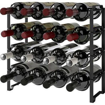 HOMCOM - W16 - 16 Flaschen - Metall Schwarz - Wine Rack HOMCOM - W16 - 16 Flaschen - Metall Schwarz - Wine Rack