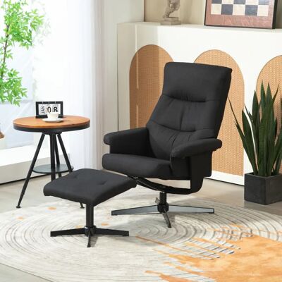 Sillón relax HOMCOM con reposapiés - Giratorio, Terciopelo, para sala Sillón relax HOMCOM con reposapiés - Giratorio, Terciopelo, para sala