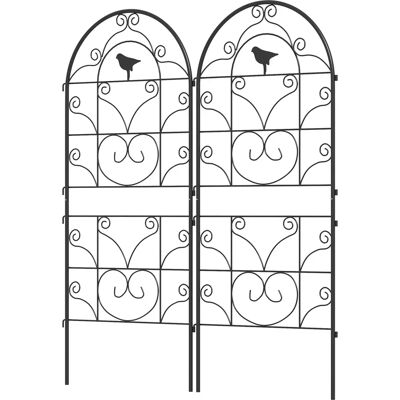 Outsunny - Rankgitter Metall 2er Set - Vogeldesign - Spalier / Rankgittersystem Outsunny - Rankgitter Metall 2er Set - Vogeldesign - Spalier / Rankgittersystem