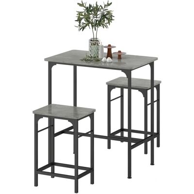 HOMCOM - Bartisch-Set - Grey - Steel - Bar Table Set HOMCOM - Bartisch-Set - Grey - Steel - Bar Table Set