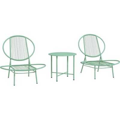 Outsunny Stahl Bistro-Set 3-teilig Wetterfest Gartenmöbel Outsunny Stahl Bistro-Set 3-teilig Wetterfest Gartenmöbel
