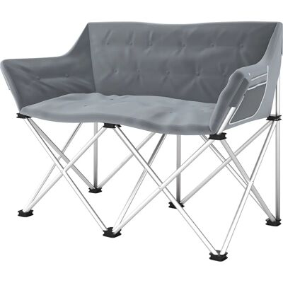 Outsunny Faltbarer 2-Sitzer Campingstuhl mit Armlehnen - Leicht & Gepolstert Outsunny Faltbarer 2-Sitzer Campingstuhl mit Armlehnen - Leicht & Gepolstert