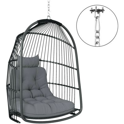 Outsunny Hängesessel - Polyrattan Faltbar - Outdoor Indoor - Belastbar bis 150kg Outsunny Hängesessel - Polyrattan Faltbar - Outdoor Indoor - Belastbar bis 150kg