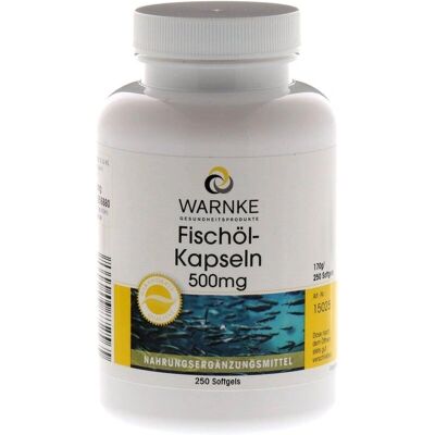Warnke Fischöl 500mg Kapseln - Omega-3, Glutenfrei Warnke Fischöl 500mg Kapseln - Omega-3, Glutenfrei