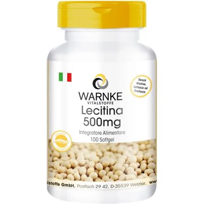 Warnke Vitalstoffe GmbH Lecitina 500 mg Capsule - Integratore Warnke Vitalstoffe GmbH Lecitina 500 mg Capsule - Integratore