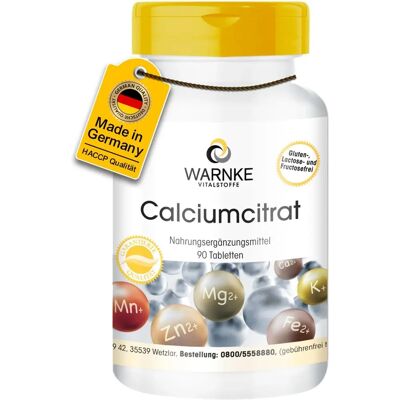 Warnke Vitalstoffe GmbH - Calciumcitrat Tabletten 90 St Warnke Vitalstoffe GmbH - Calciumcitrat Tabletten 90 St