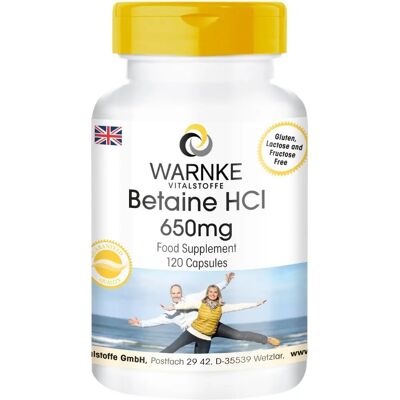 Warnke Betain HCl 650 mg Kapseln - Nahrungsergänzung Warnke Betain HCl 650 mg Kapseln - Nahrungsergänzung