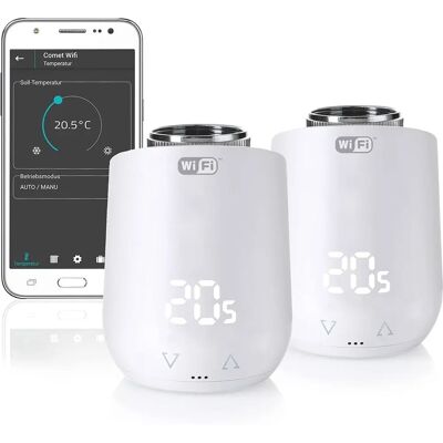 Eurotronic Comet WiFi Radiator Thermostat Set - Energy Saving Eurotronic Comet WiFi Radiator Thermostat Set - Energy Saving