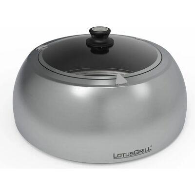 Couvercle en Acier Inoxydable avec Thermomètre pour LotusGrill - Publicité Couvercle en Acier Inoxydable avec Thermomètre pour LotusGrill - Publicité