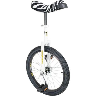 Qu-ax Monorad 20 Aluminium Rad Weiß Zebra Sattel - Einrad Qu-ax Monorad 20 Aluminium Rad Weiß Zebra Sattel - Einrad