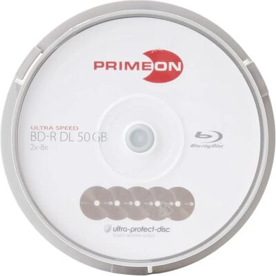 Primeon Modèle 2761311 Disque Blu-ray - 50GB - Lot de 10 - Argent Primeon Modèle 2761311 Disque Blu-ray - 50GB - Lot de 10 - Argent