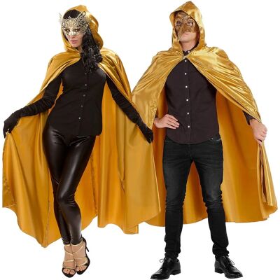 buttinette Modell - Goldener Satin Venetiaischer Umhang - Unisex - Umhang, Satin, Gold - Cape buttinette Modell - Goldener Satin Venetiaischer Umhang - Unisex - Umhang, Satin, Gold - Cape