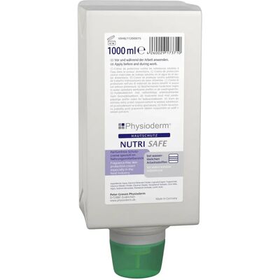 Physioderm Nutri Safe Hautschutzcreme - Lebensmittelecht, wasserfest, 1 Liter Physioderm Nutri Safe Hautschutzcreme - Lebensmittelecht, wasserfest, 1 Liter
