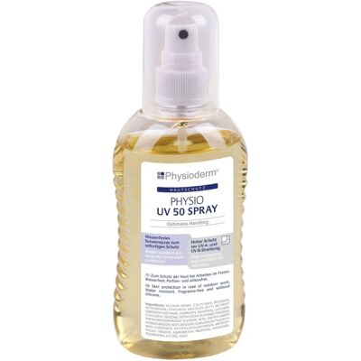Physioderm SPF 50 Spray de protection solaire - UV extérieur - Publicité Physioderm SPF 50 Spray de protection solaire - UV extérieur - Publicité