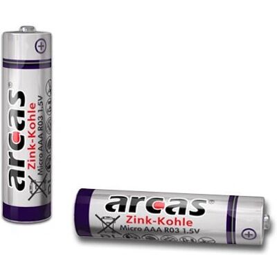 Batteria AAA zinc-carbon Arcas R03 - Confezione da 4 Batteria AAA zinc-carbon Arcas R03 - Confezione da 4