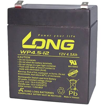 Kung Long WP4.5-12 12V 4,5Ah Blei-Akku - VRLA, Wartungsfrei Kung Long WP4.5-12 12V 4,5Ah Blei-Akku - VRLA, Wartungsfrei