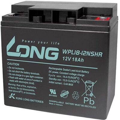 Long WPL18-12SHR 12V 18Ah AGM Batteri - Kompakt, Underhållsfri Long WPL18-12SHR 12V 18Ah AGM Batteri - Kompakt, Underhållsfri