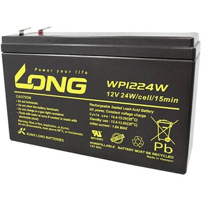 Long WP1224W 12V 6Ah Blybatteri - AGM, Vedligeholdelsesfri Long WP1224W 12V 6Ah Blybatteri - AGM, Vedligeholdelsesfri