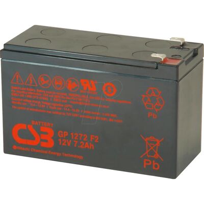 CSB GP1272 F2 12V 7,2Ah Batterie - Faston 6,3mm - VdS CSB GP1272 F2 12V 7,2Ah Batterie - Faston 6,3mm - VdS