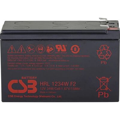 CSB Battery HRL 1234W 12V 8.5Ah AGM - Battery CSB Battery HRL 1234W 12V 8.5Ah AGM - Battery