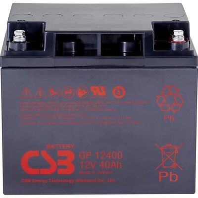 Batería de respaldo CSB GP 12400 12V 40Ah AGM - Batería Batería de respaldo CSB GP 12400 12V 40Ah AGM - Batería