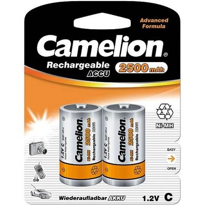 Camelion NH-C2500BP2 - Ładowalne baterie NiMH C - 2500mAh - 2 szt. Camelion NH-C2500BP2 - Ładowalne baterie NiMH C - 2500mAh - 2 szt.
