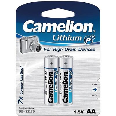 Camelion FR6-BP2 Wiederaufladbare Lithium AA Batterie - 1,5V Camelion FR6-BP2 Wiederaufladbare Lithium AA Batterie - 1,5V