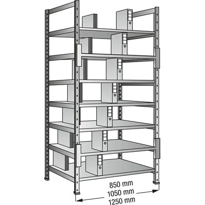 Estantería doble zincada Kaiserkraft - 2640mm - Estantería básica Estantería doble zincada Kaiserkraft - 2640mm - Estantería básica
