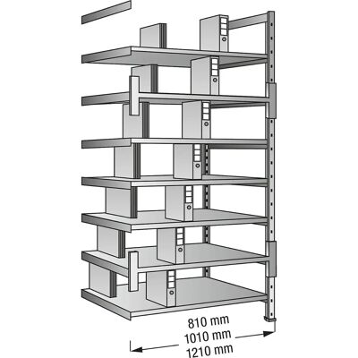 Kaiserkraft Estantería ajustable - 2640mm - Doble cara - Almacenamiento de archivos Kaiserkraft Estantería ajustable - 2640mm - Doble cara - Almacenamiento de archivos