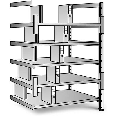 Estantería de archivo de acero Kaiserkraft - 1920mm, 1200x600mm, doble cara Estantería de archivo de acero Kaiserkraft - 1920mm, 1200x600mm, doble cara