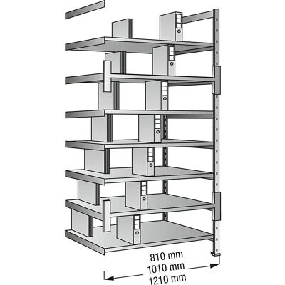 Estantería archivadora doble Kaiserkraft - 2640mm Estantería archivadora doble Kaiserkraft - 2640mm