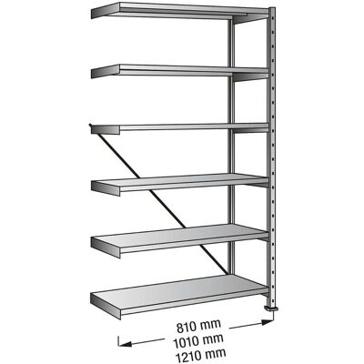 Estantería Kaiserkraft - Ajustable, Zinc, 6 Estantes, 1000mm Ancho Estantería Kaiserkraft - Ajustable, Zinc, 6 Estantes, 1000mm Ancho
