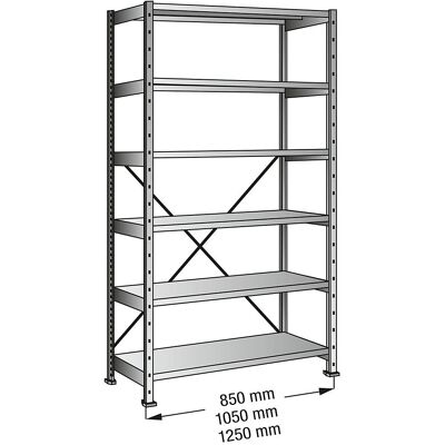 Estantería Kaiserkraft Industrial - 1200 mm de ancho, 6 estantes, 700 mm de profundidad Estantería Kaiserkraft Industrial - 1200 mm de ancho, 6 estantes, 700 mm de profundidad