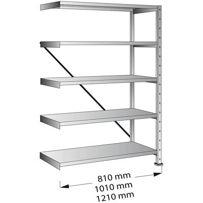 Estantería modular CLEANA de Kaiserkraft - 5 baldas, 1200 mm ancho Estantería modular CLEANA de Kaiserkraft - 5 baldas, 1200 mm ancho