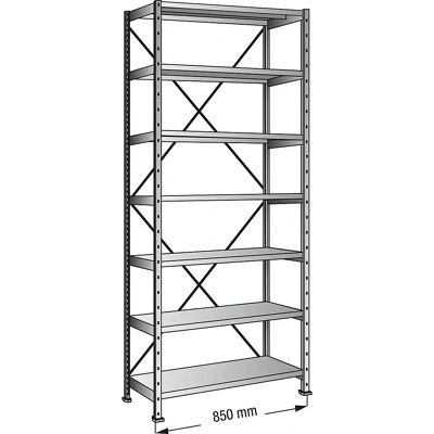 Estantería galvanizada KaiserKraft - 7 baldas, 2640mm - Almacenamiento industrial Estantería galvanizada KaiserKraft - 7 baldas, 2640mm - Almacenamiento industrial