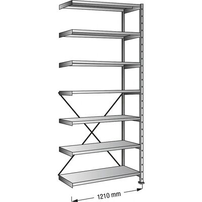 Estantería ajustable Kaiserkraft - Modular, Galvanizada, 7 estantes Estantería ajustable Kaiserkraft - Modular, Galvanizada, 7 estantes