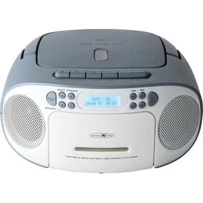 Reflexion Radio portatile DAB+ FM blu e bianco - Lettore CD, cassette, USB Reflexion Radio portatile DAB+ FM blu e bianco - Lettore CD, cassette, USB