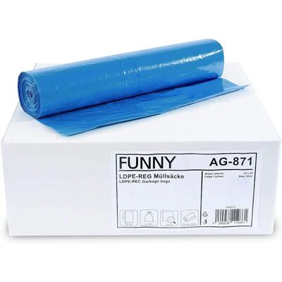 FUNNY Sacchetti immondizia LDPE rigenerato blu - Tipo 60 FUNNY Sacchetti immondizia LDPE rigenerato blu - Tipo 60