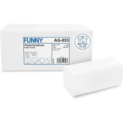 Funny AG-053 - Asciugamani di carta 2 strati - Bianco Funny AG-053 - Asciugamani di carta 2 strati - Bianco