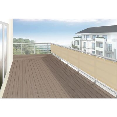 FLORACORD Beige Balkon Sichtschutz - Rechteck 300x75 cm FLORACORD Beige Balkon Sichtschutz - Rechteck 300x75 cm