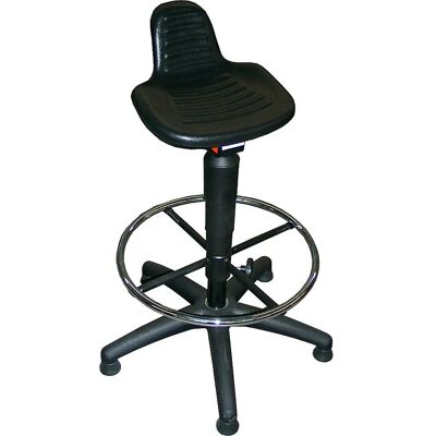 Sgabello da ufficio meychair - Regolabile in altezza, schiuma PU, girevole, nero Sgabello da ufficio meychair - Regolabile in altezza, schiuma PU, girevole, nero
