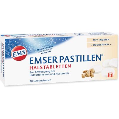 Emser - Pastilles GingerSugarFree - Gingembre - Pastilles - Publicité Emser - Pastilles GingerSugarFree - Gingembre - Pastilles - Publicité